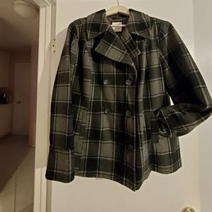 Black and gray Pea Coat